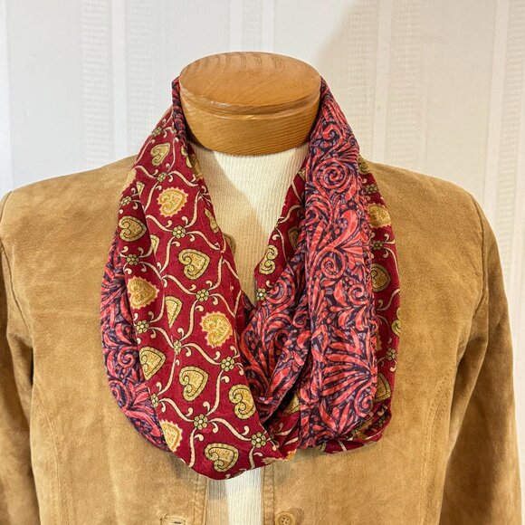 Boho 100% Silk Infinity Scarf - Picture 1 of 5
